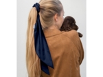 Long tail scrunchie navy blue
