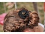 Flower petal hair slide small  black