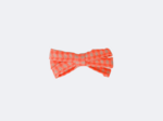 Ribbon clip small  neon orange gingham