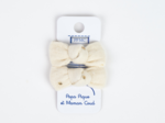 Small bows hair clips gaze pois or écru