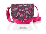 Flap of small shoulder bag fuchsia poppy