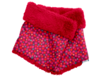 Children fur scarf snood pompons cerise