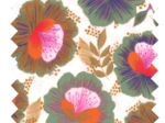 35cm coated fabric coupon fleur de thé