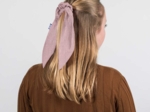 Short tail scrunchie gaze lurex rose