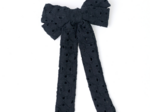 Medium ribbon hair clip broderie anglaise noire