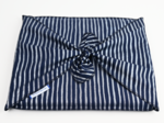 Fupochiki XL (29  x 34 cm) striped silver dark blue