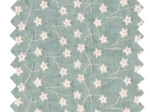 Cotton fabric ex2500 light green flower embroidery