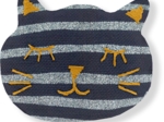 Meow hair slide striped silver dark blue