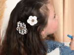 Mini Flower petal hair slide english embroidery