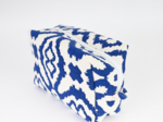 Rectangular toiletry bag jacquard bleu