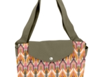 Tote bag with a zip ikat ocre