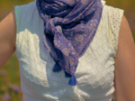 Pom pom scarf lavandula