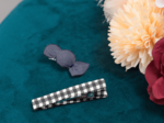 Croco Fabric Hair Clip vichy noir