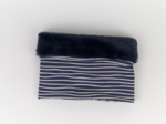 Children fur scarf snood striped  ivory navy