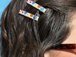 Medium-sized alligator hair clip: tutti fleuri