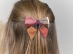 Bow tie hair slide ruby lurex tartan