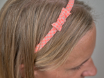 Thin headband neon orange gingham