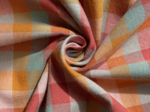 Cotton fabric ex2552 rust green tartan checks