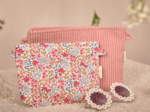 Tiny coton clutch bag porcelaine rosée
