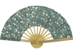 Hand-held fan fleuri kaki