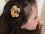 Flower petal hair slide small  coton d'or