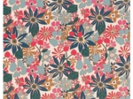 1 m fabric coupon cerise en fleur