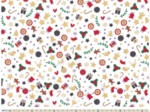 Cotton fabric ex2345 ecru christmas fantaisies