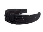 Large Crossed Headband gaze pois or noir