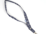 Lanyard necklace striped  ivory navy