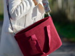 Cooler bag burgundy large corduroy