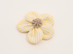 Flower petal hair slide small  yellow stripes