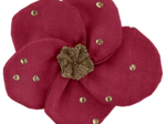 Flower petal hair slide small  gaze pois or grenat