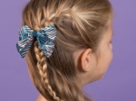 Bow tie hair slide feuillage marine