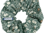 Scrunchie fleuri kaki