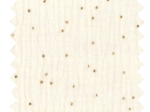 1 m fabric coupon gaze pois or écru