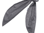 Long tail scrunchie gauze gray gold