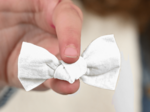 Small bow hair slide white