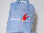 Gaby small backpack sky blue gingham