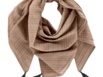 Pom pom scarf bronze copper stripe 