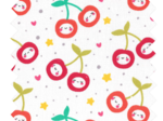 Cotton fabric ex2437 orange red cherries