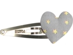 Heart hair-clips grey gold star