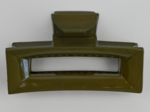 Large Rectangular Hair Clip lacquered khaki