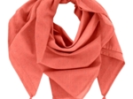 Pom pom scarf gaze dentelle corail