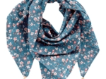 Pom pom scarf fleuri nude ardoise