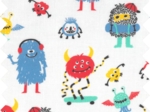 Cotton fabric petits monstres