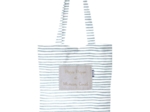 Tote bag striped blue gray glitter