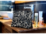 Cosmetic bag with flap chinese ink foliage 