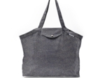 Pleated tote bag - Medium size silver gray