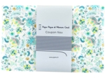 1 m fabric coupon green and white flowers