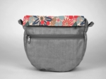 Flap of small shoulder bag cerise en fleur